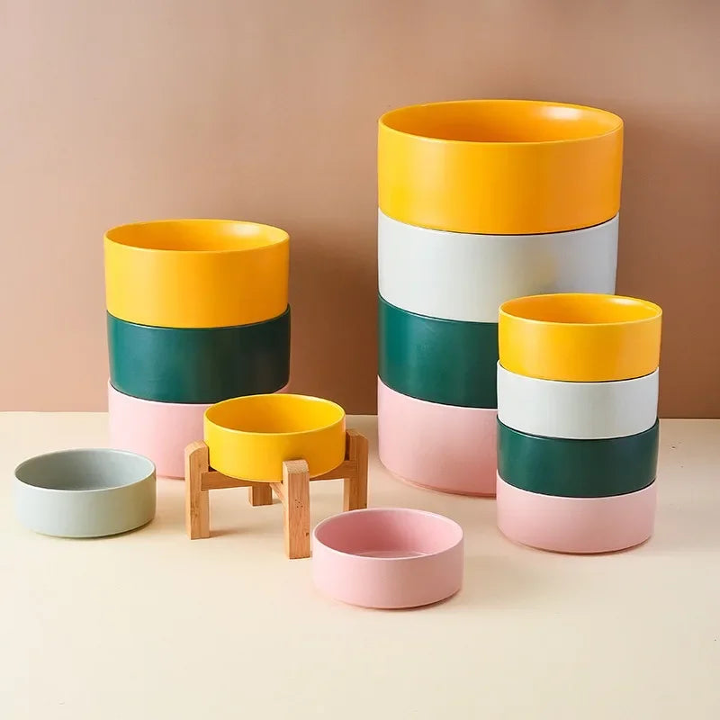 Elevated Ceramic Cat Bowl