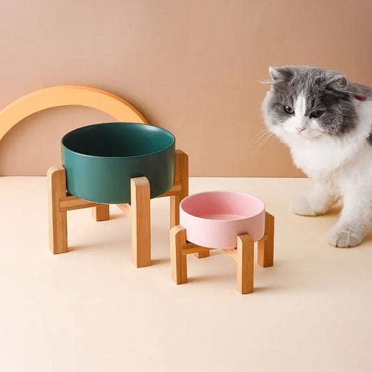 Elevated Ceramic Cat Bowl